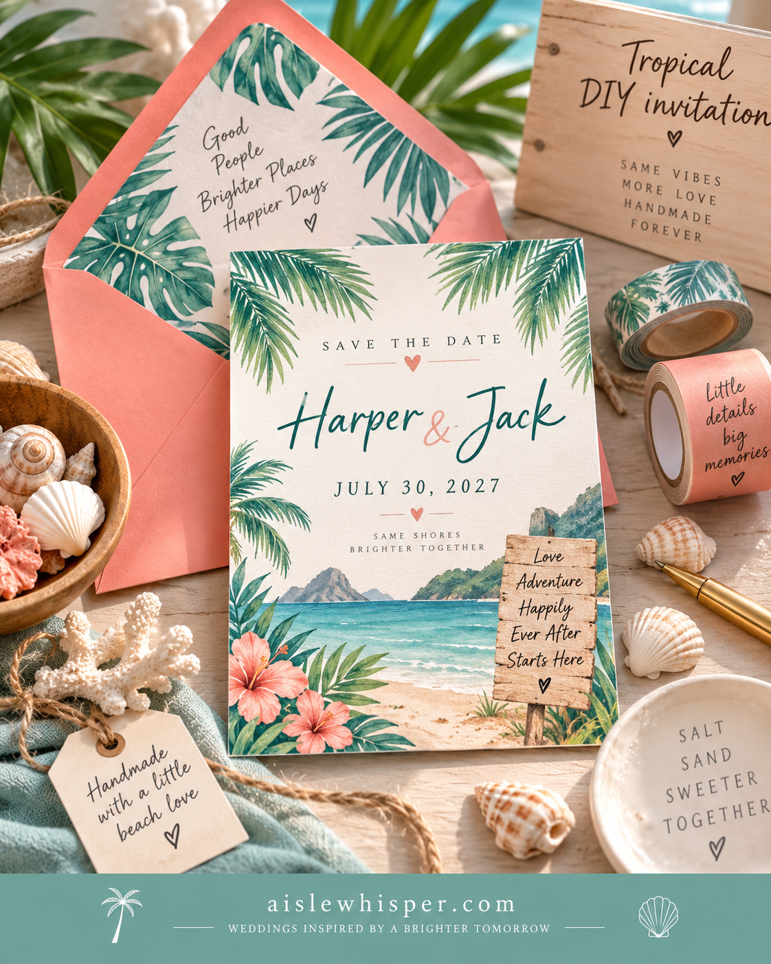 Personalized collage save date invitation