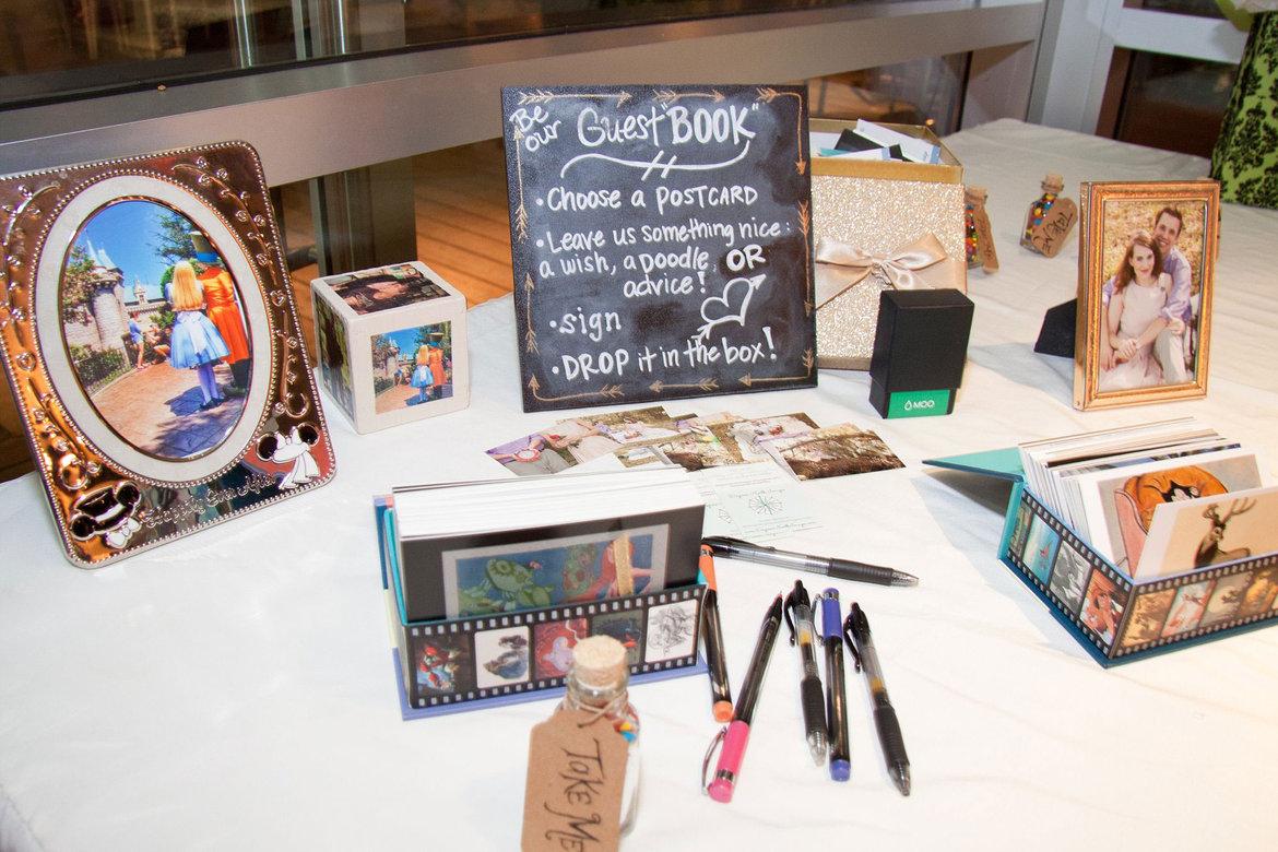 Creative wedding guestbook table