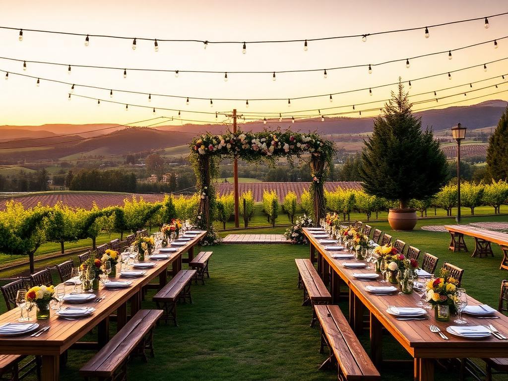 Backyard vineyard wedding venue idea