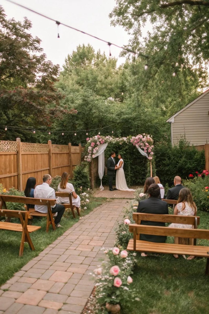 Garden corner wedding ceremony