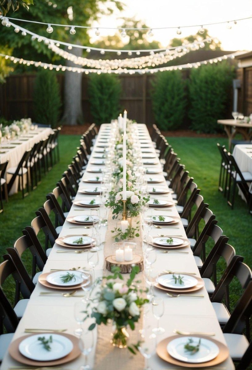 Long family wedding table