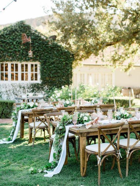 Backyard wedding greenery
