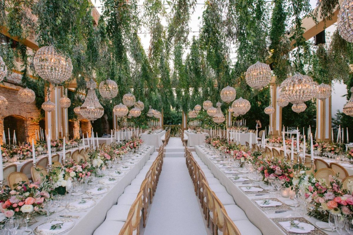 Botanical backyard wedding decorations