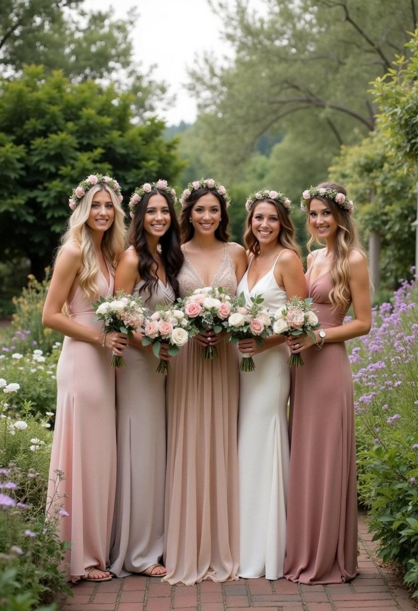 Bridesmaids garden wedding