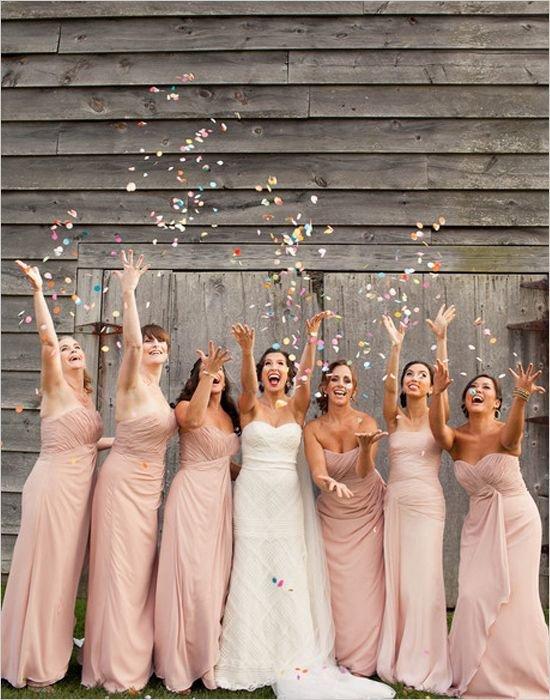 Bridesmaids confetti wedding