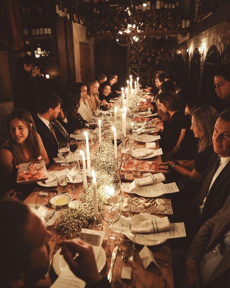 Candlelit wedding dinner reception