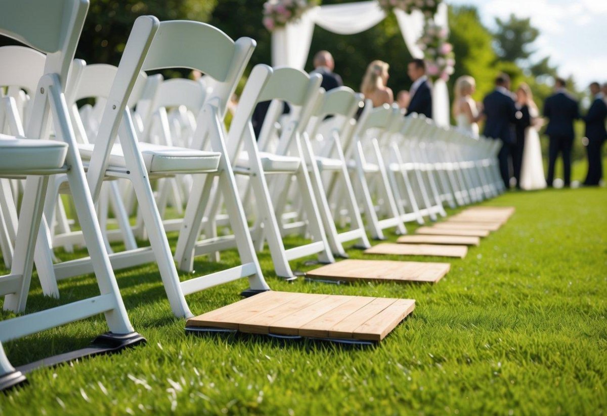 Wedding venue with uneven outdoor ground
