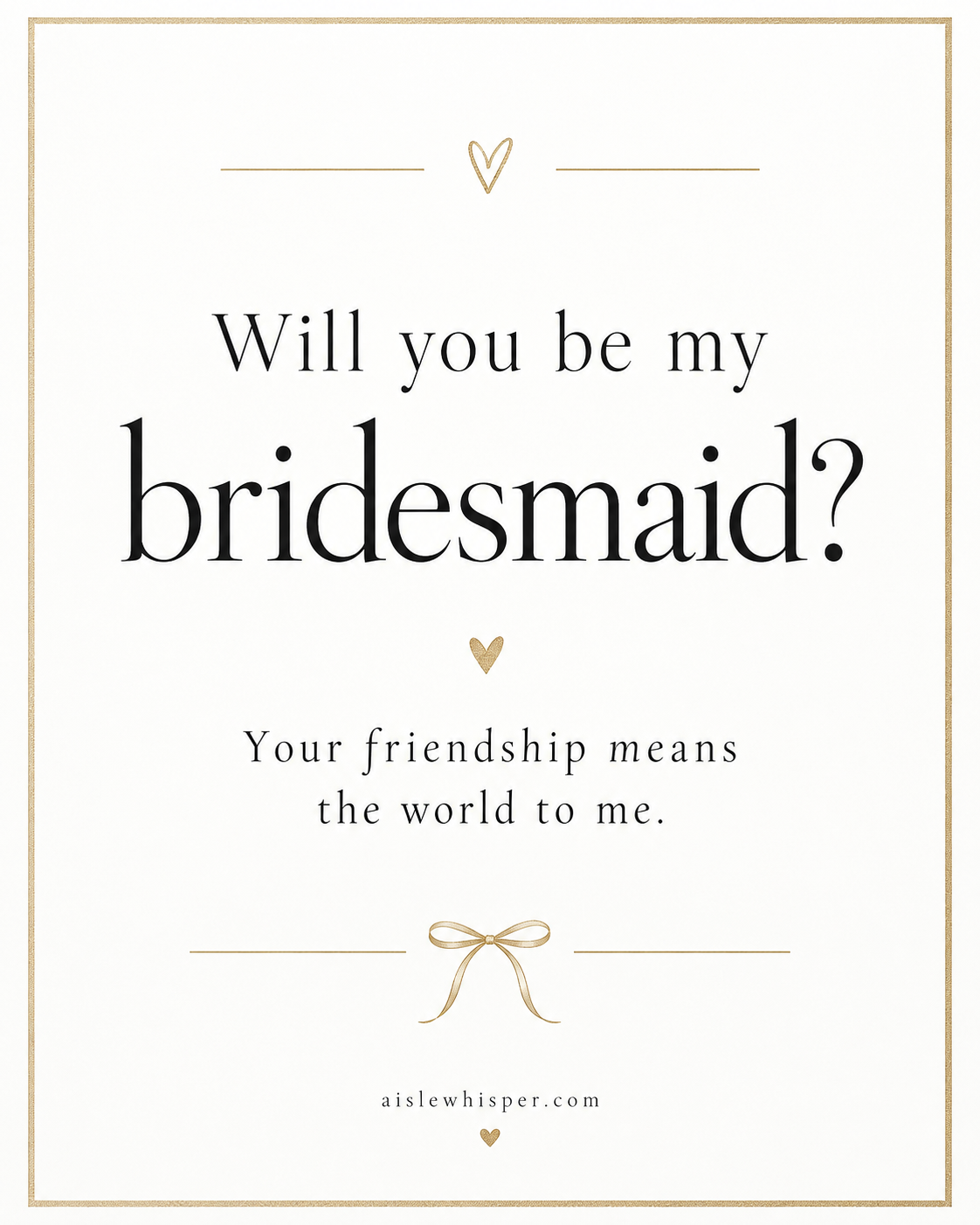 Elegant bridesmaid card with roses