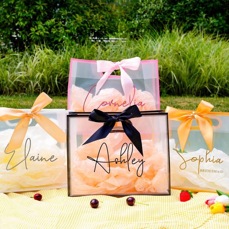 Clear bridesmaid gift bag filler