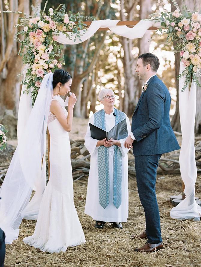couple officiant ceremony position
