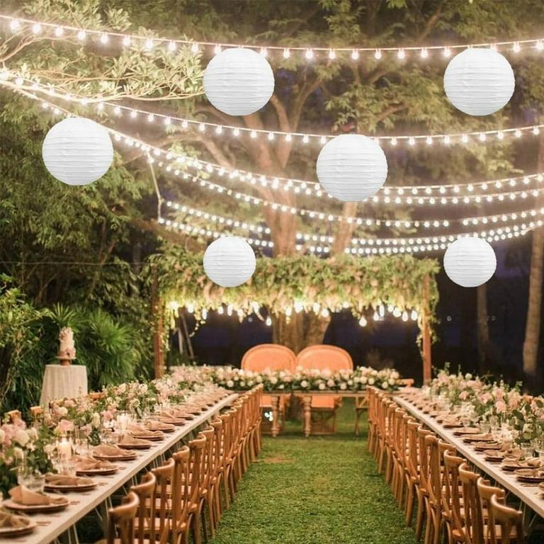 DIY wedding reception string lights