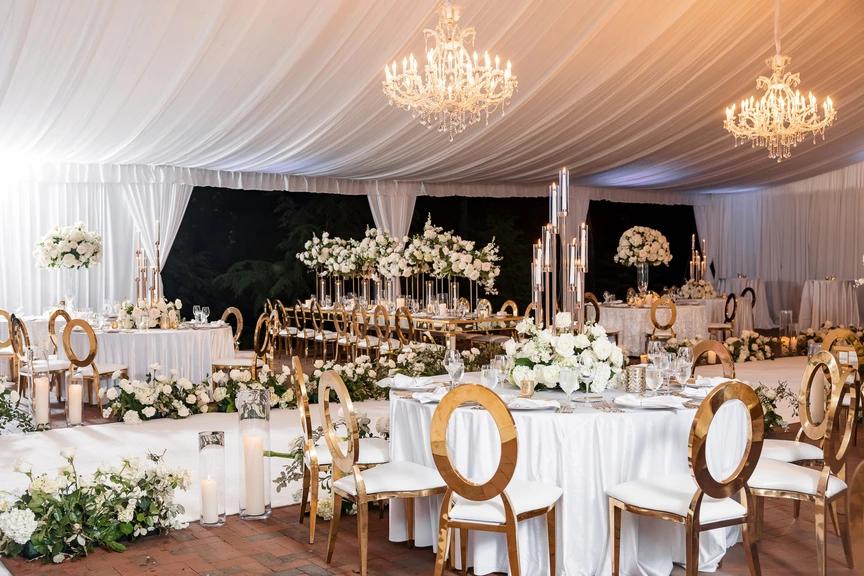 Luxury outdoor wedding tent interior