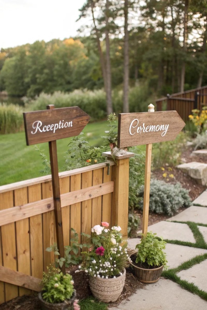 DIY backyard wedding signs