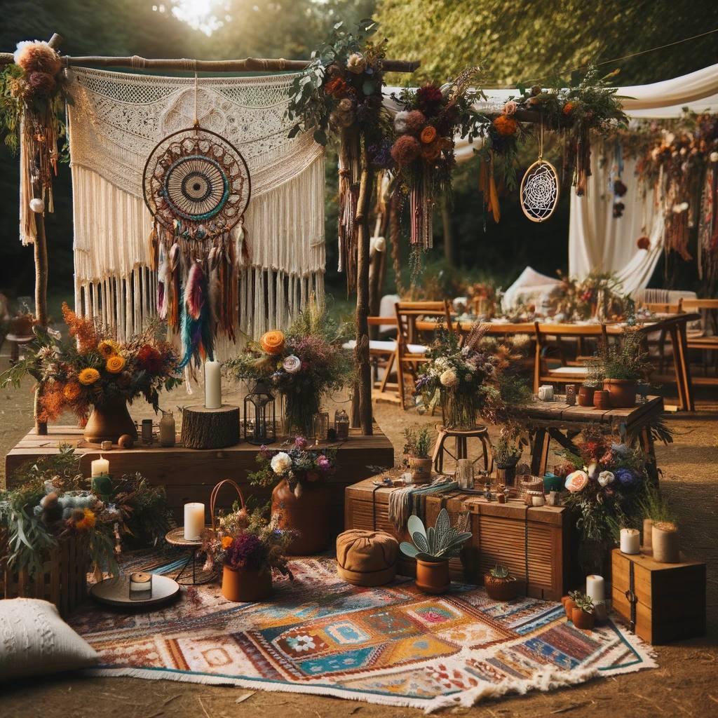 DIY boho wedding decor
