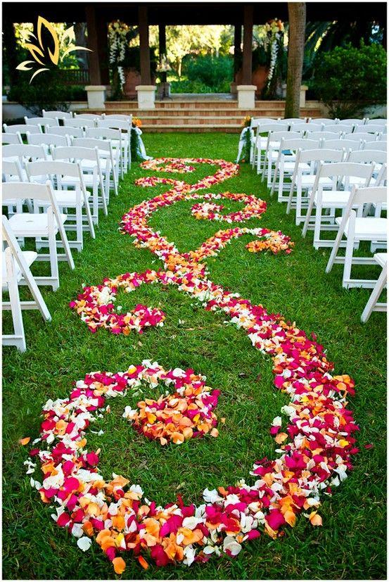 DIY wedding aisle flower decor
