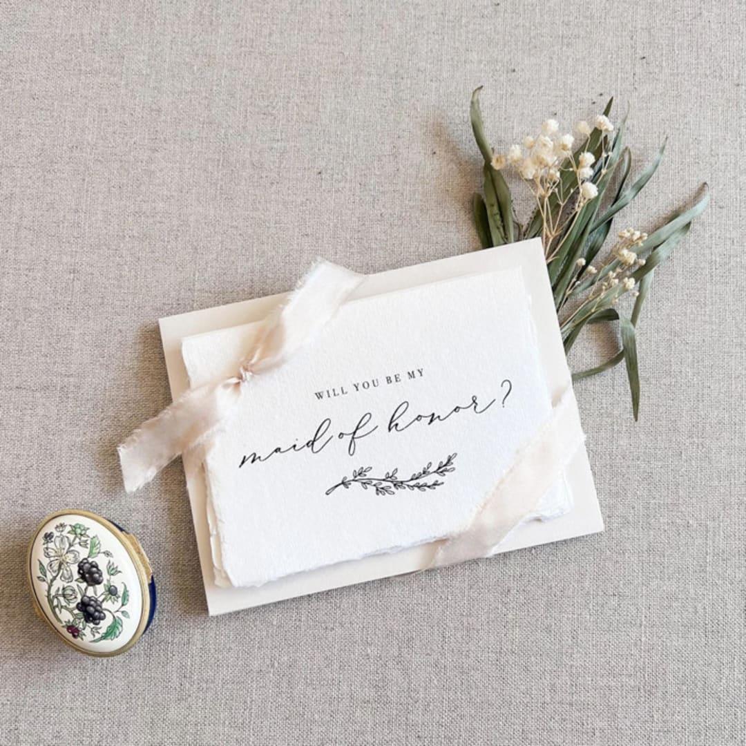 DIY Handmade Maid of Honor Card