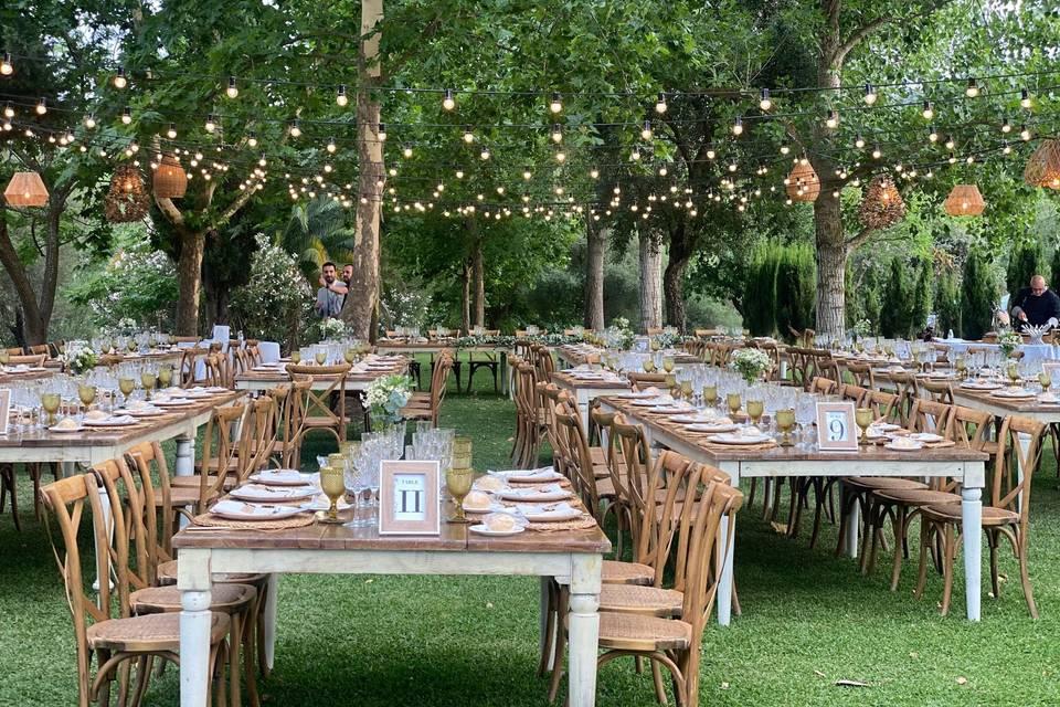 DIY outdoor wedding reception decorations