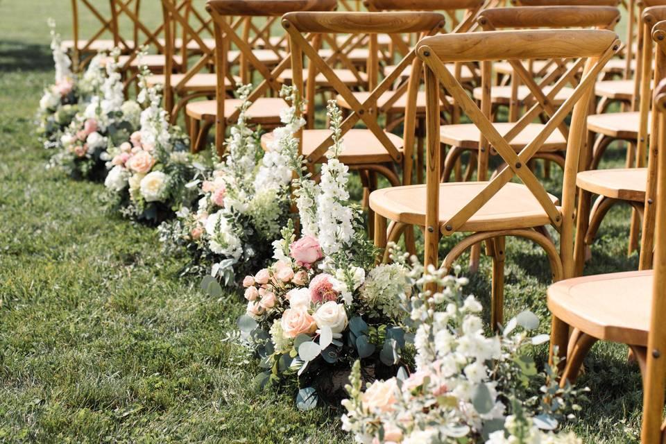DIY wedding aisle decor