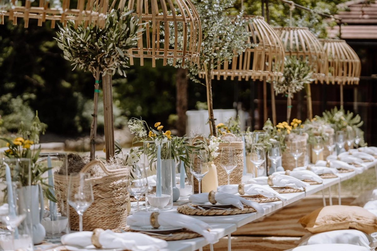 Eco friendly summer wedding reception