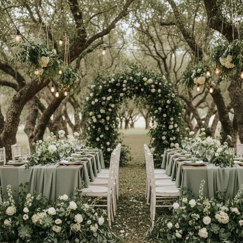 Elegant greenery wedding decorations