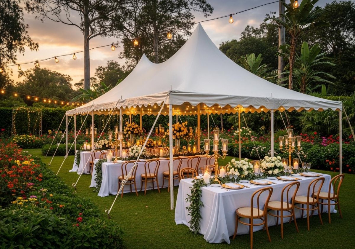 Elegant tent for garden event