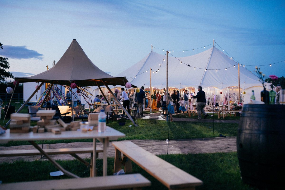 Festival style wedding marquee