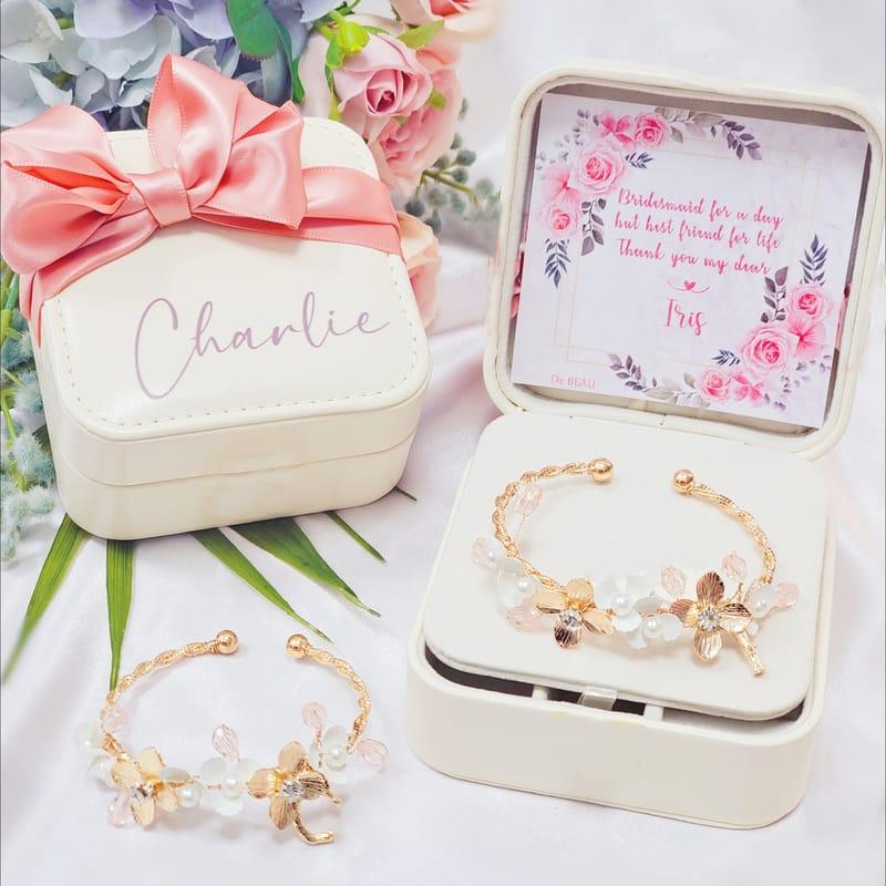Floral charm bracelet gift