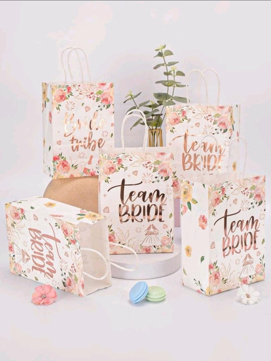 Floral bridesmaid gift bag packaging