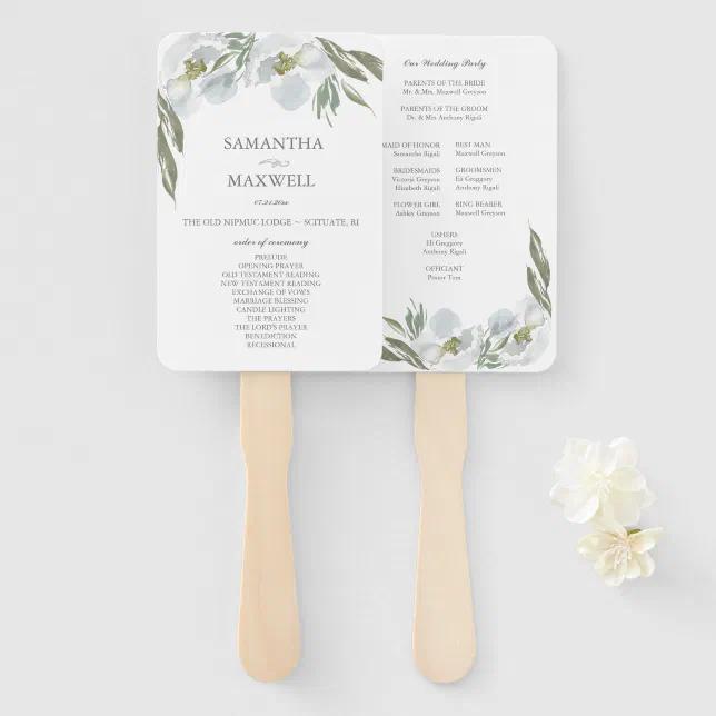 Floral watercolor wedding program
