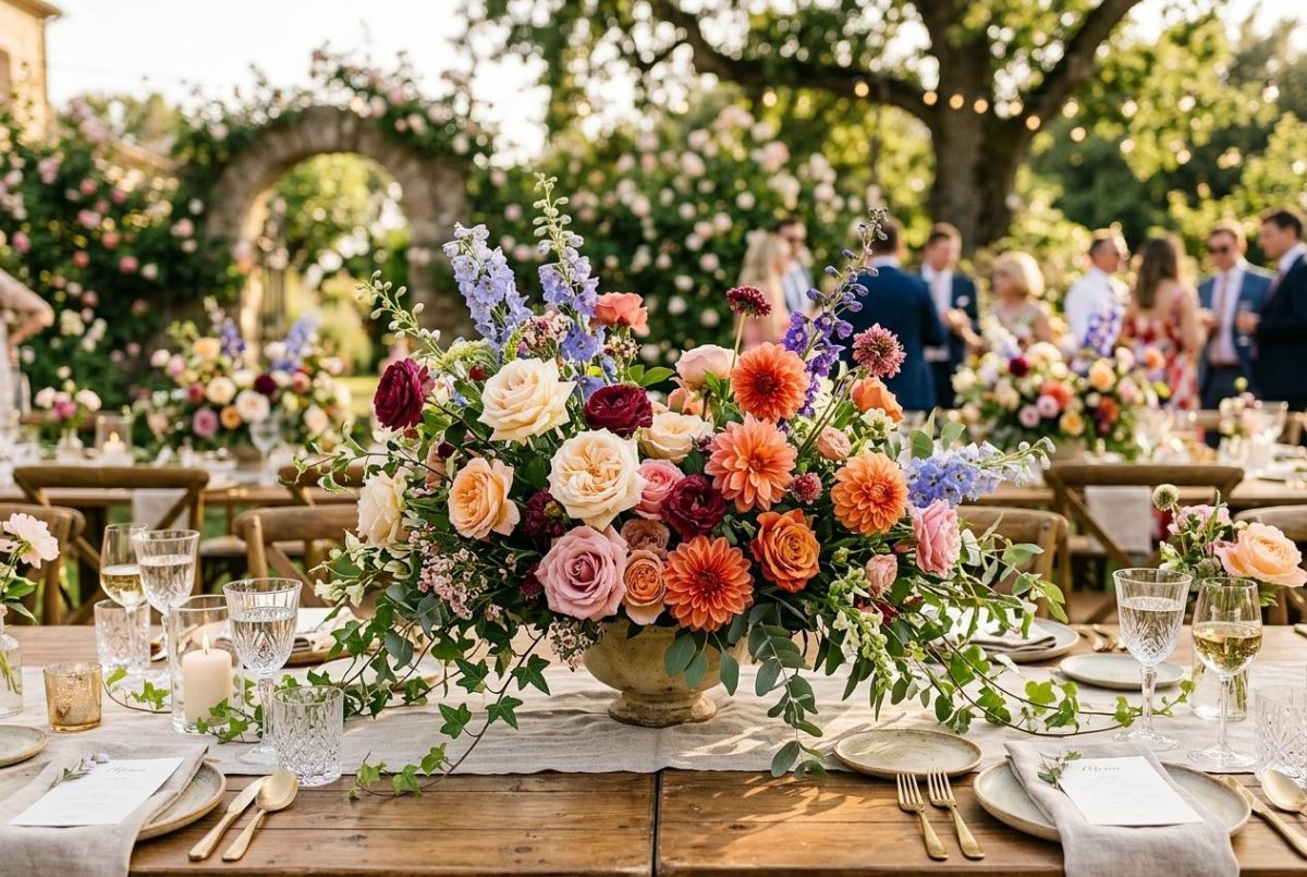 Floral wedding table centerpiece