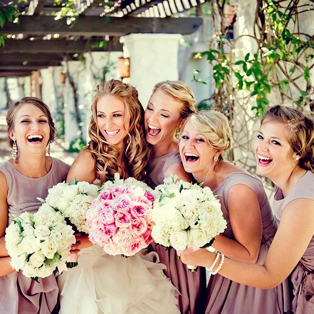 Laughing bridesmaids wedding photo