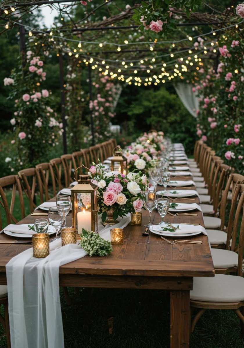 Garden inspired wedding table decor