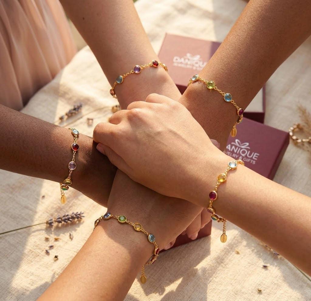 Gemstone bridesmaid bracelet