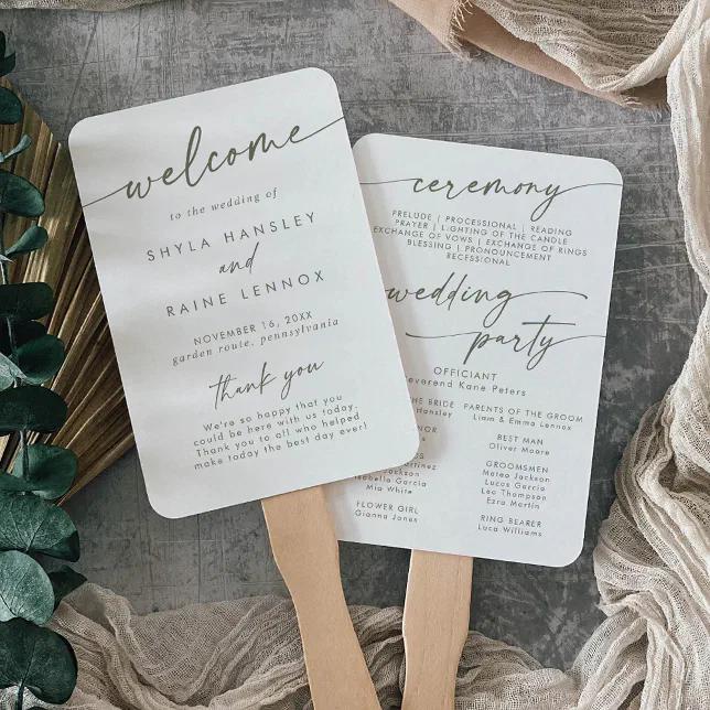 Hand lettered wedding fan