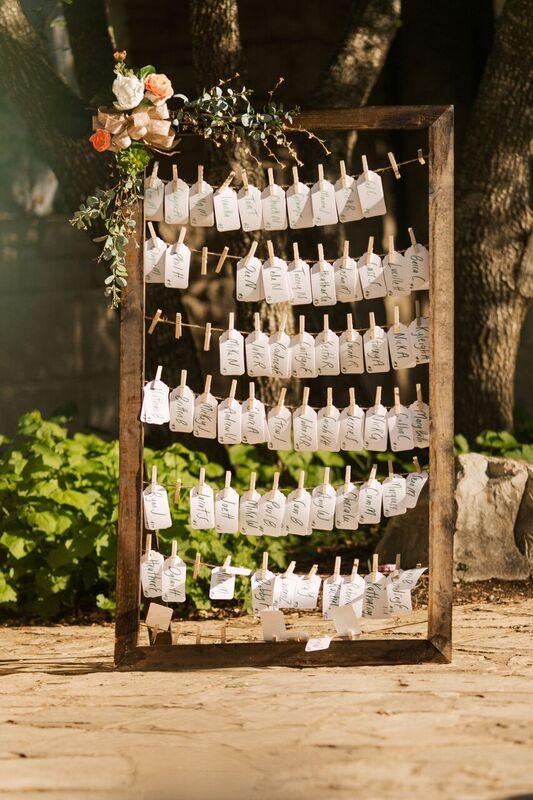 Handmade wedding escort cards