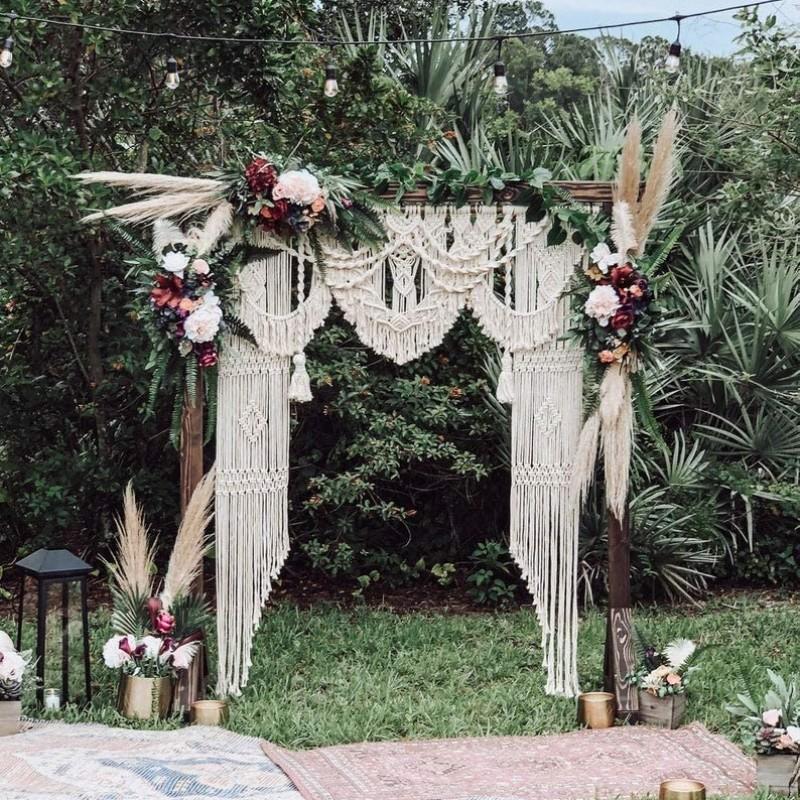 Macrame boho wedding decoration