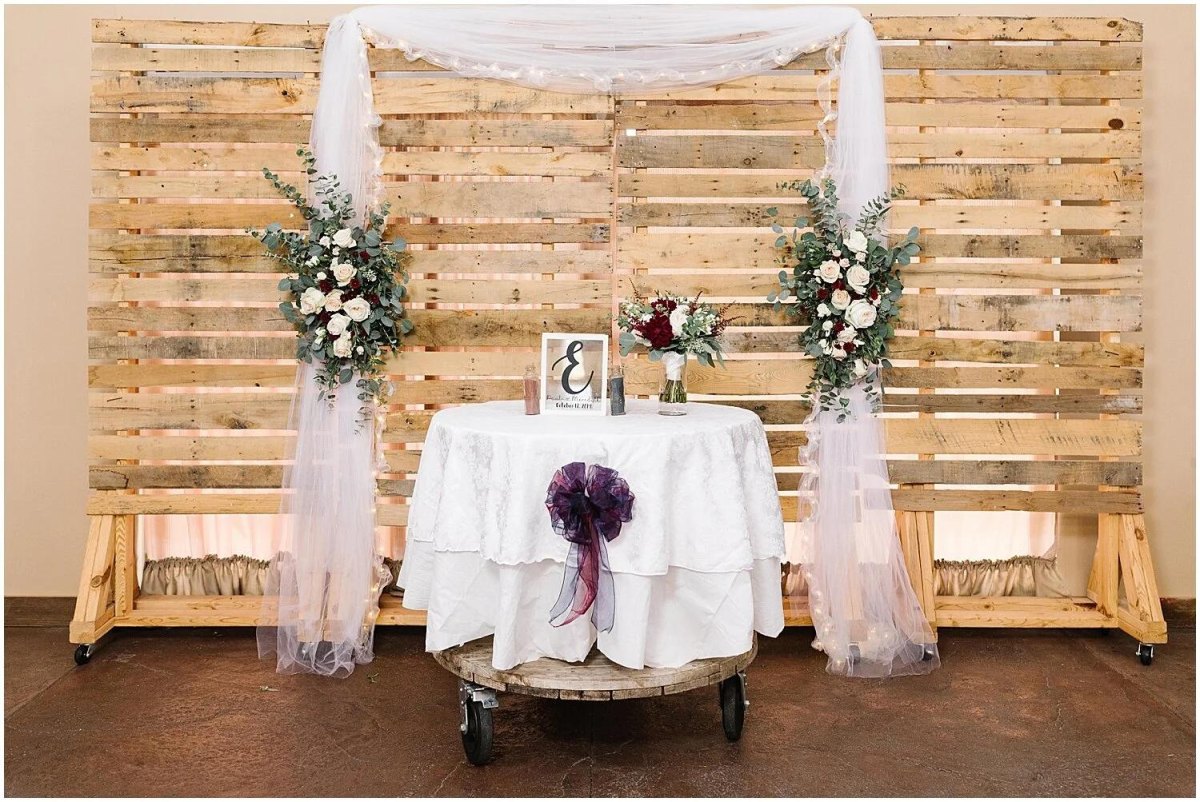 Handmade wedding head table backdrop