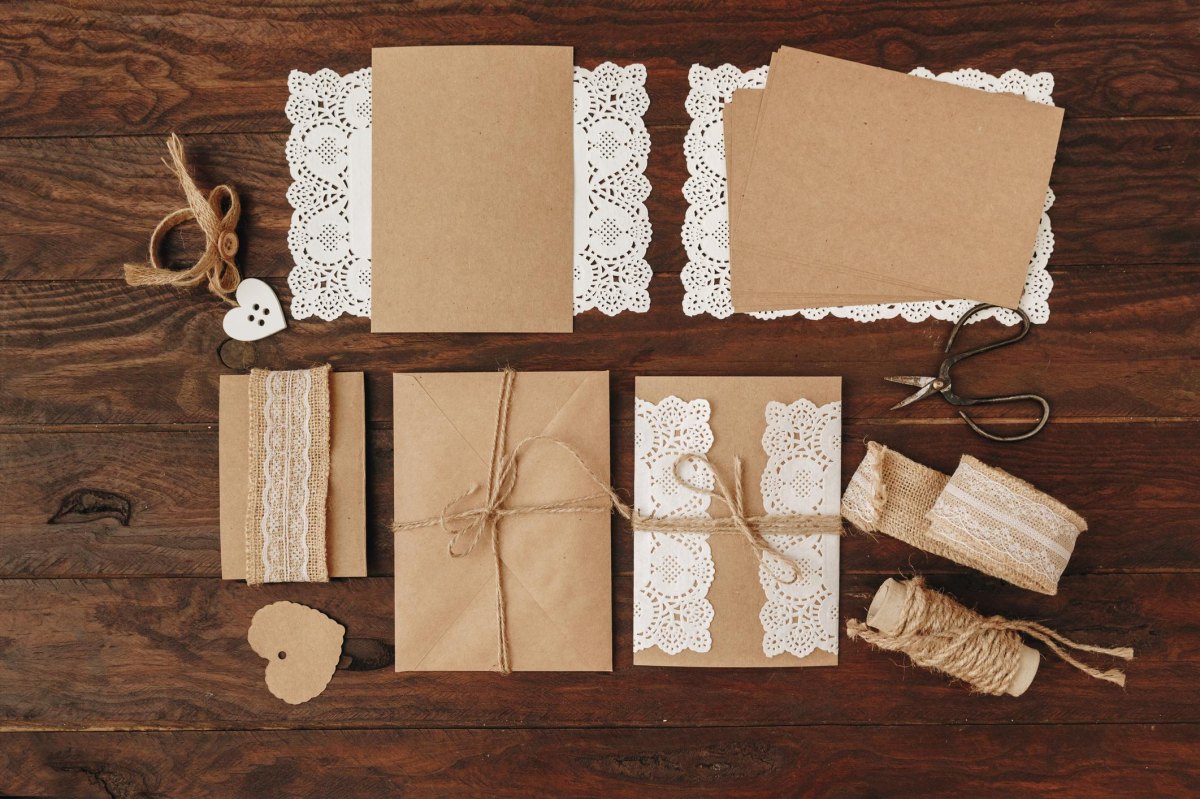 Handmade wedding invitation suite