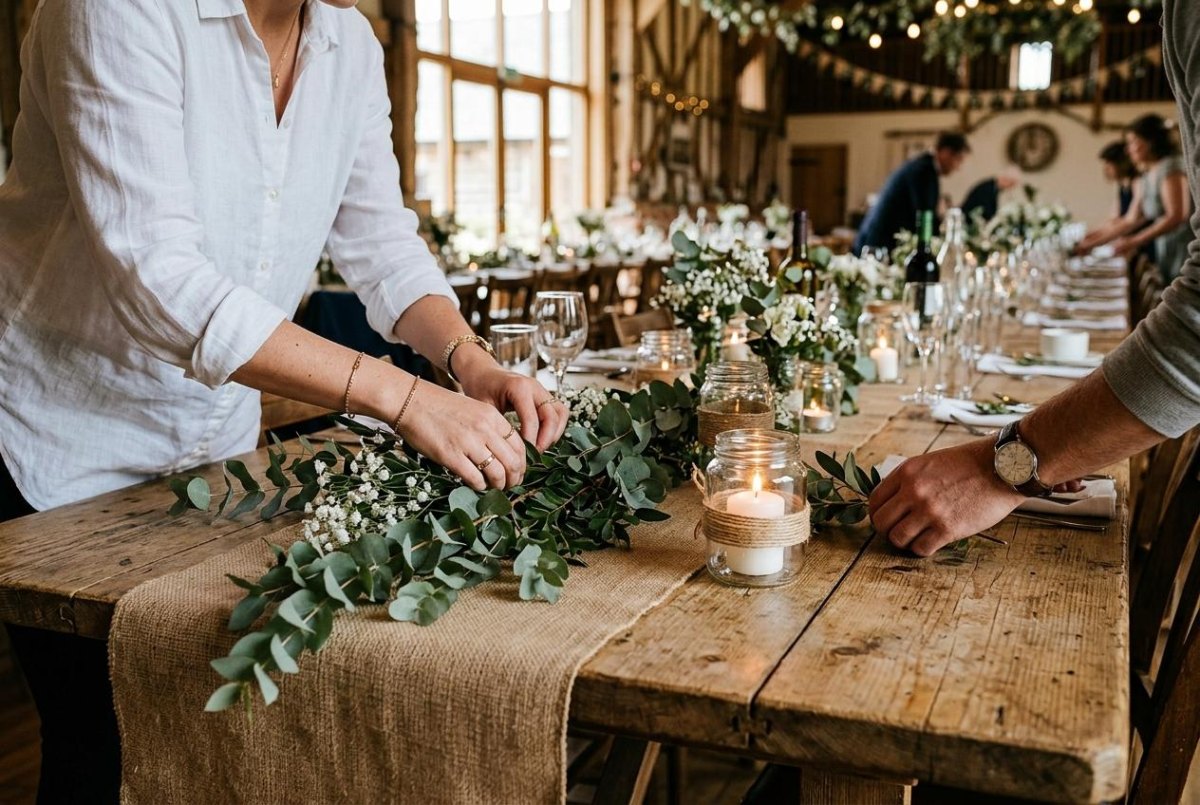 Handmade wedding table runner