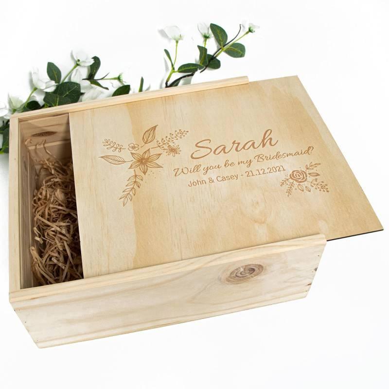 Wooden bridesmaid keepsake box