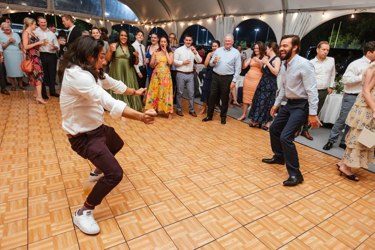 Wedding guests dance challenge