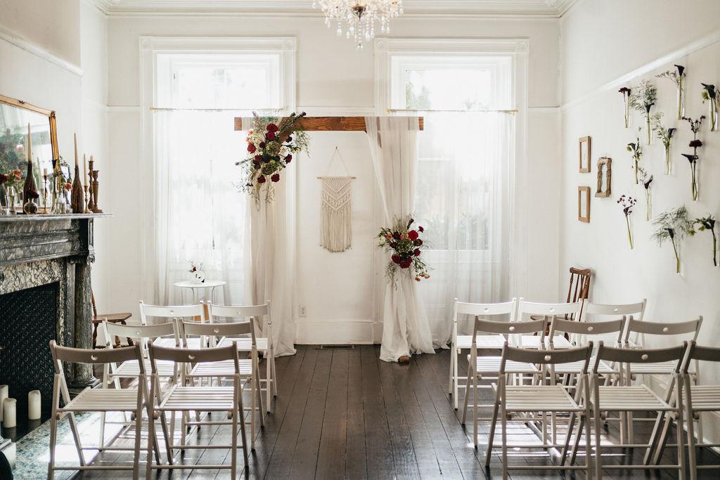 small wedding guest seating rows
