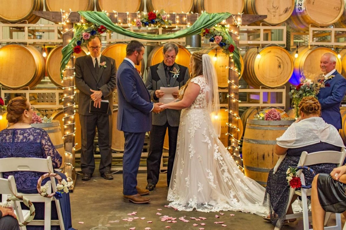 Intimate winery wedding