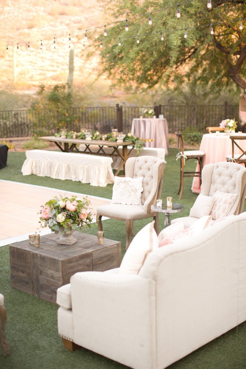 Wedding lounge cocktail corner outdoors
