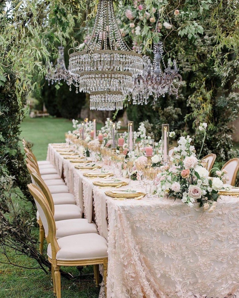 Luxury backyard wedding reception design