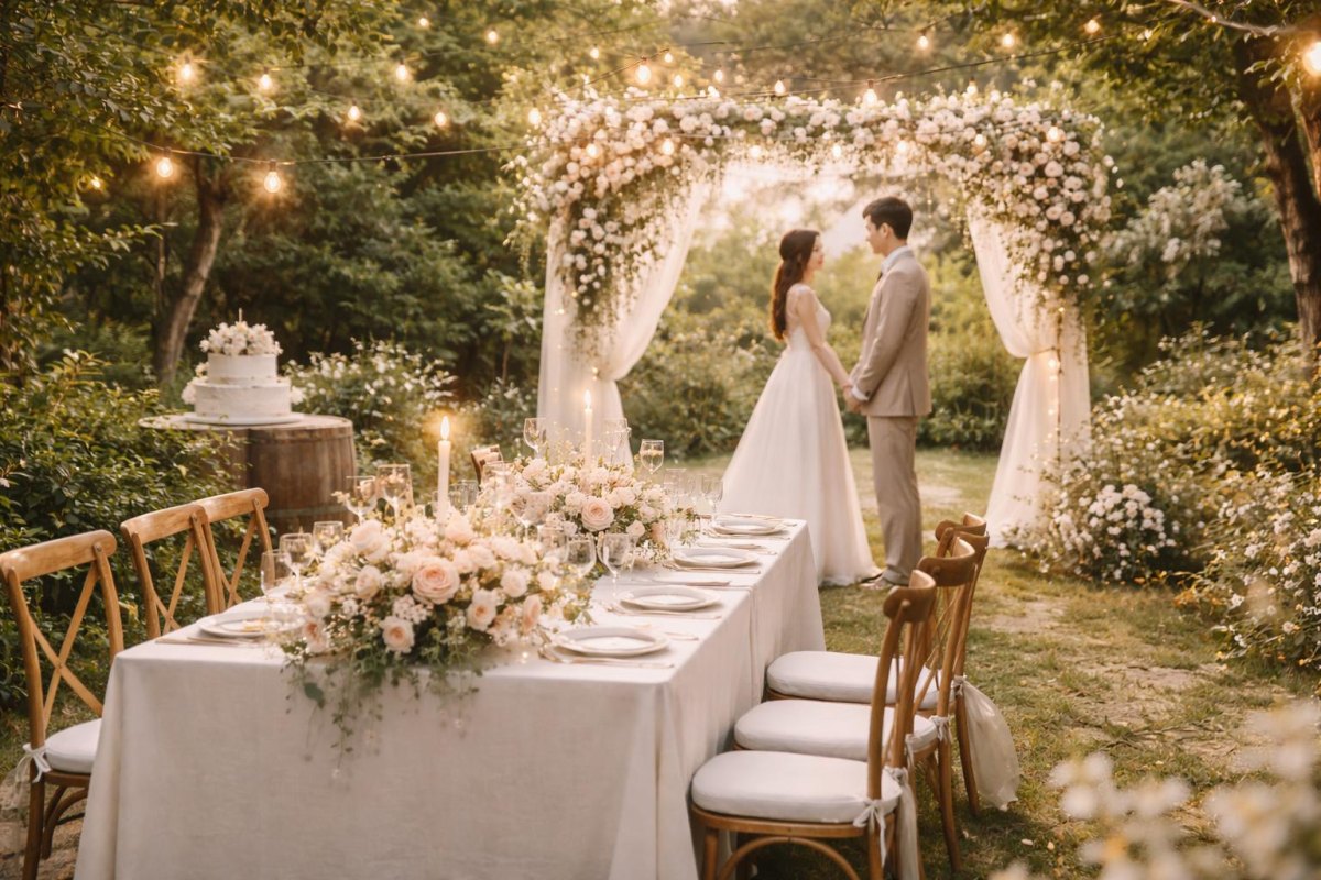 Luxury garden micro wedding