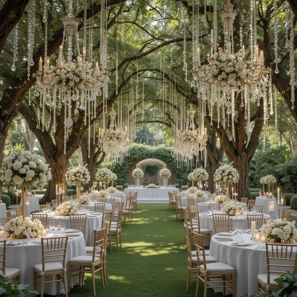 Luxury garden wedding decor