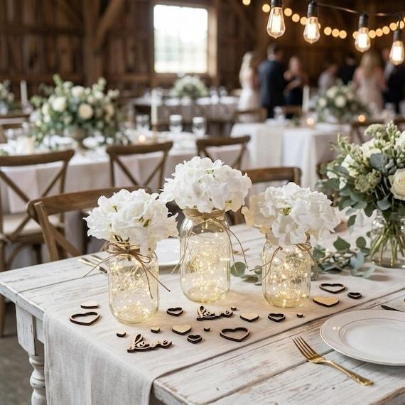 Mason jar wedding table decorations
