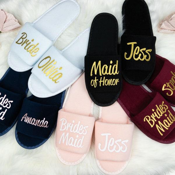 Matching bridesmaid slippers wedding gift