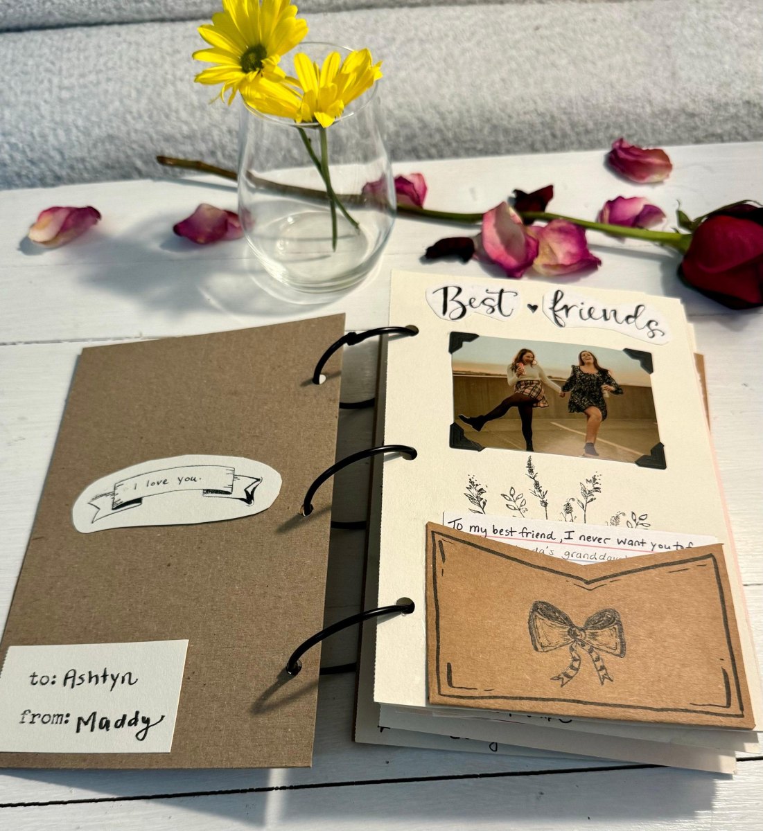 Friendship scrapbook filled with memories